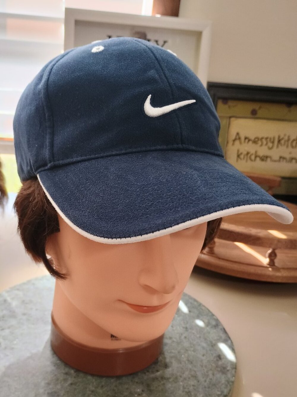 Vintage Nike Swoosh Ball Cap Navy Blue